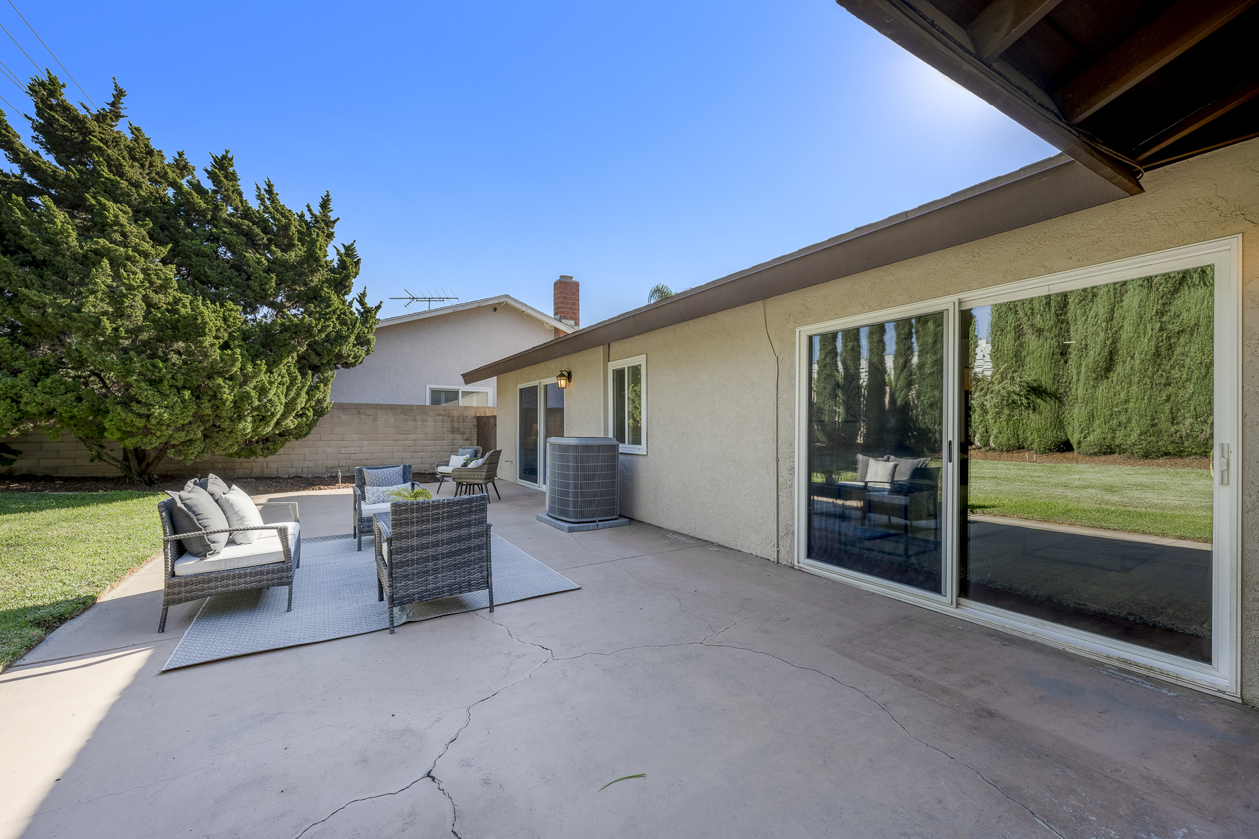 Fullerton Single Level Cul-De-Sac Home – 707 San Ramon Drive, Fullerton, CA 92835 - Patio with Angled View