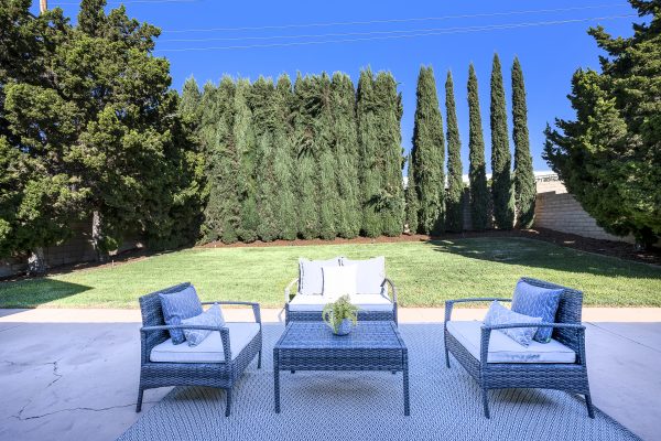 Fullerton Single Level Cul-De-Sac Home – 707 San Ramon Drive, Fullerton, CA 92835 - Patio with Backyard View