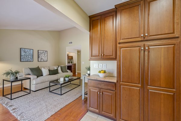 Fullerton Single Level Cul-De-Sac Home – 707 San Ramon Drive, Fullerton, CA 92835 - Living Room Kitchen Angled View