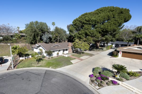 1337 Sheppard Drive, Fullerton, CA 92831 aerial view of street