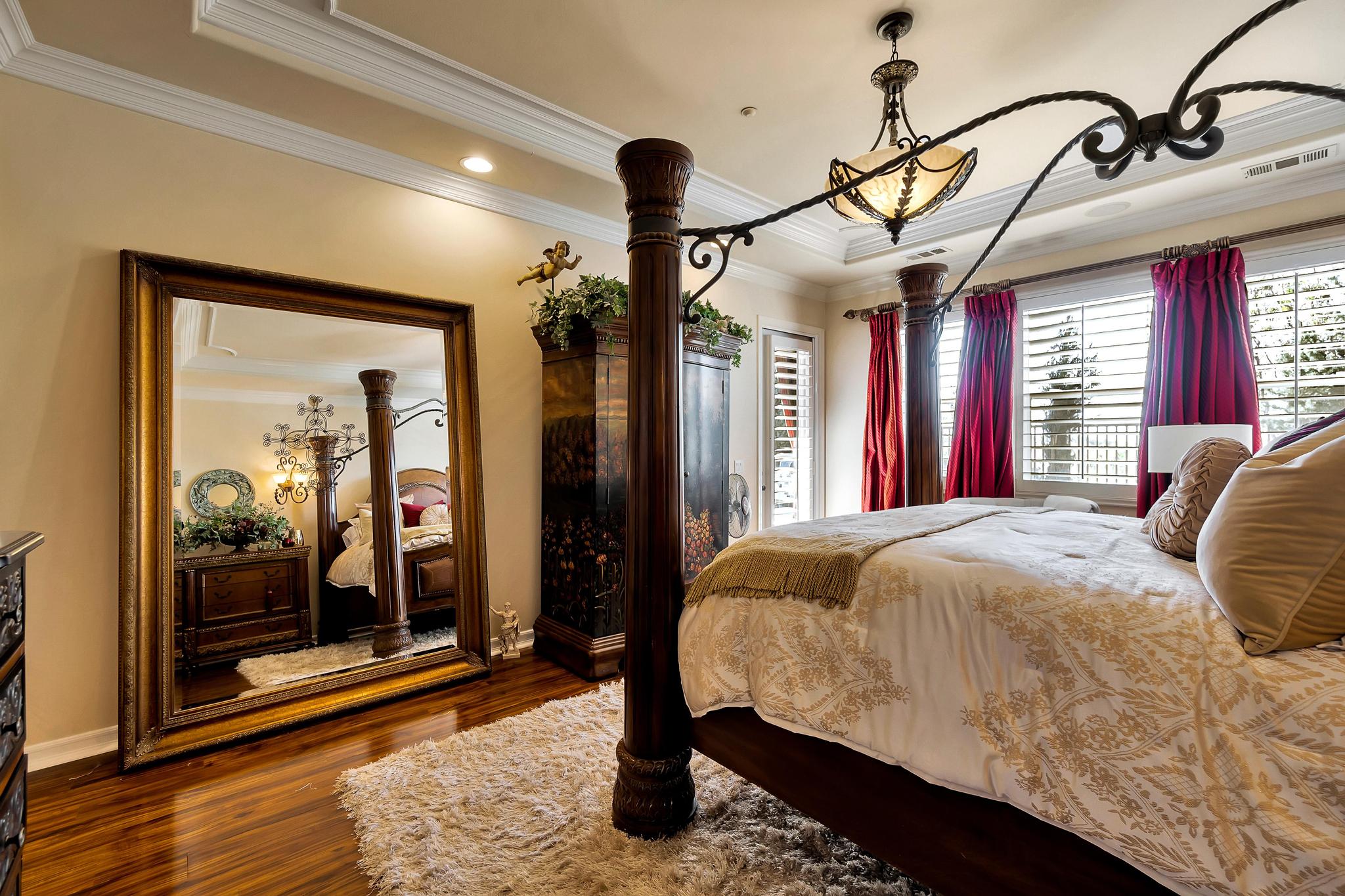 Tuscan-Inspired Olinda Ranch Villa – 467 Tangerine Place, Brea, CA 92823 - Angled View of Master Bedroom