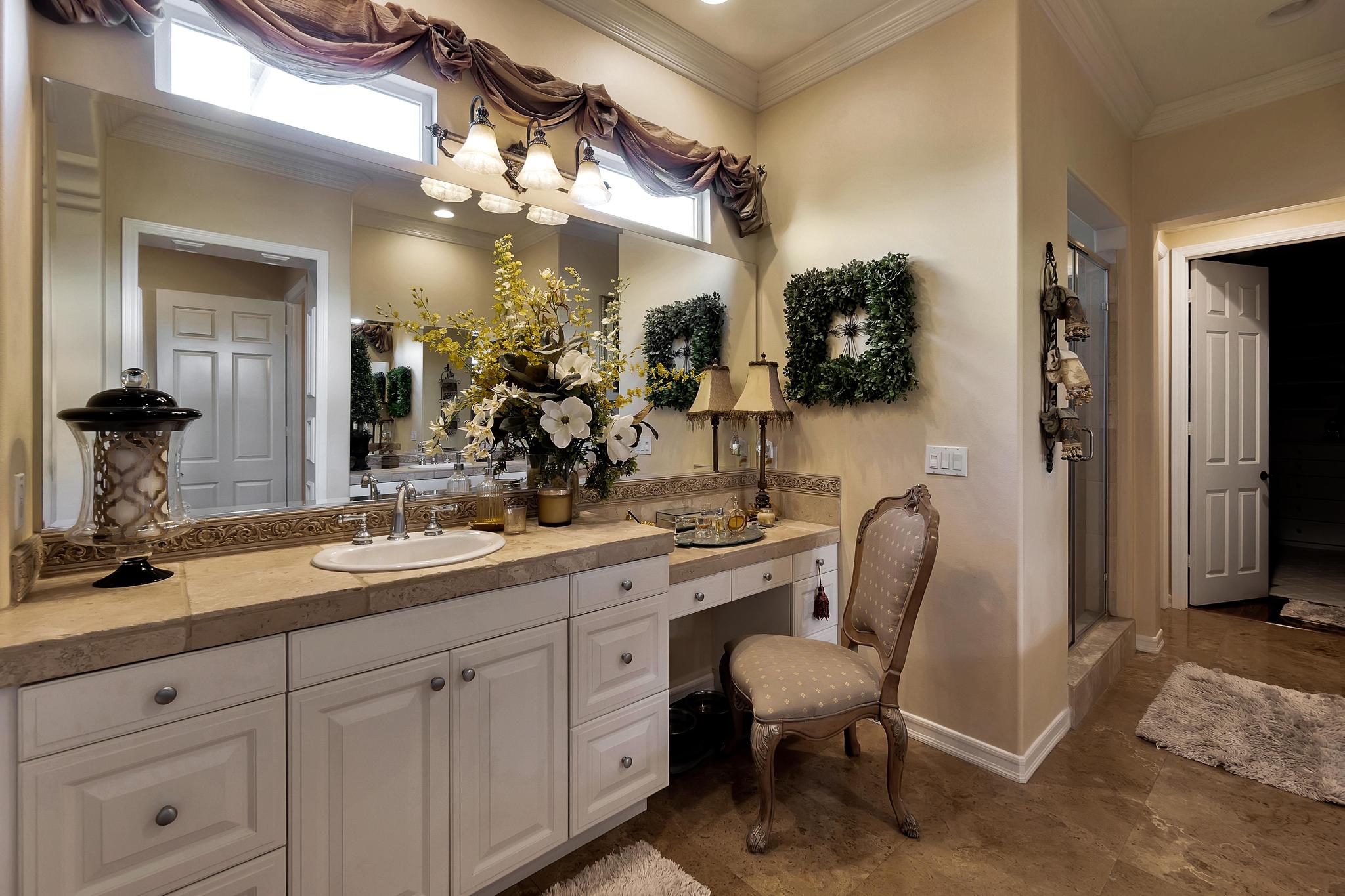 Tuscan-Inspired Olinda Ranch Villa – 467 Tangerine Place, Brea, CA 92823 - Angled View of Master Bathroom Sink
