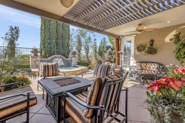 Tuscan-Inspired Olinda Ranch Villa – 467 Tangerine Place, Brea, CA 92823 - Angled View of Patio Furniture and pool