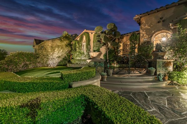Tuscan-Inspired Olinda Ranch Villa – 467 Tangerine Place, Brea, CA 92823 - Angled View of Steps to Entrance Gate