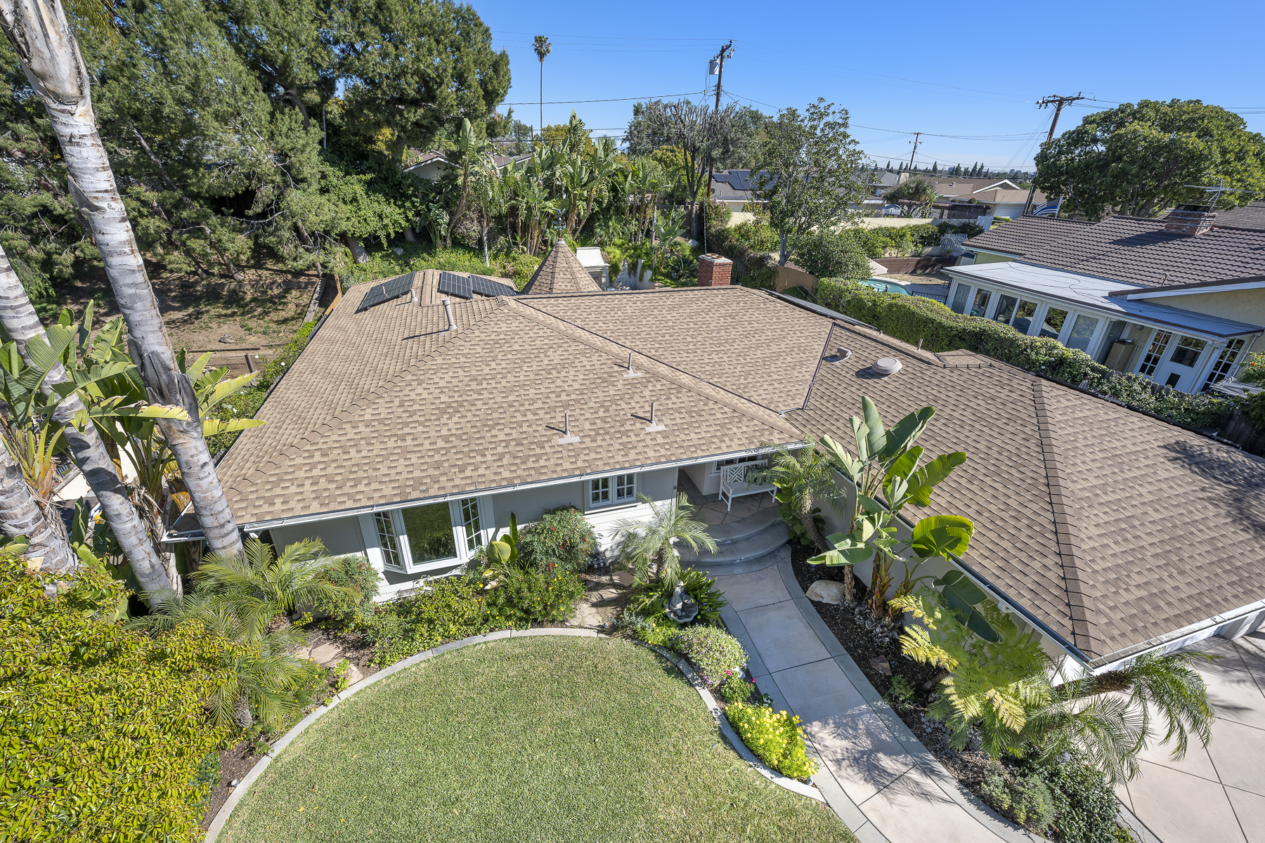 806 N. Adlena Drive, Fullerton, CA 92833: Aerial view of front of house.
