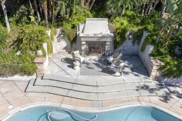 806 N. Adlena Drive, Fullerton, CA 92833: Aerial view of fireplace seating area.