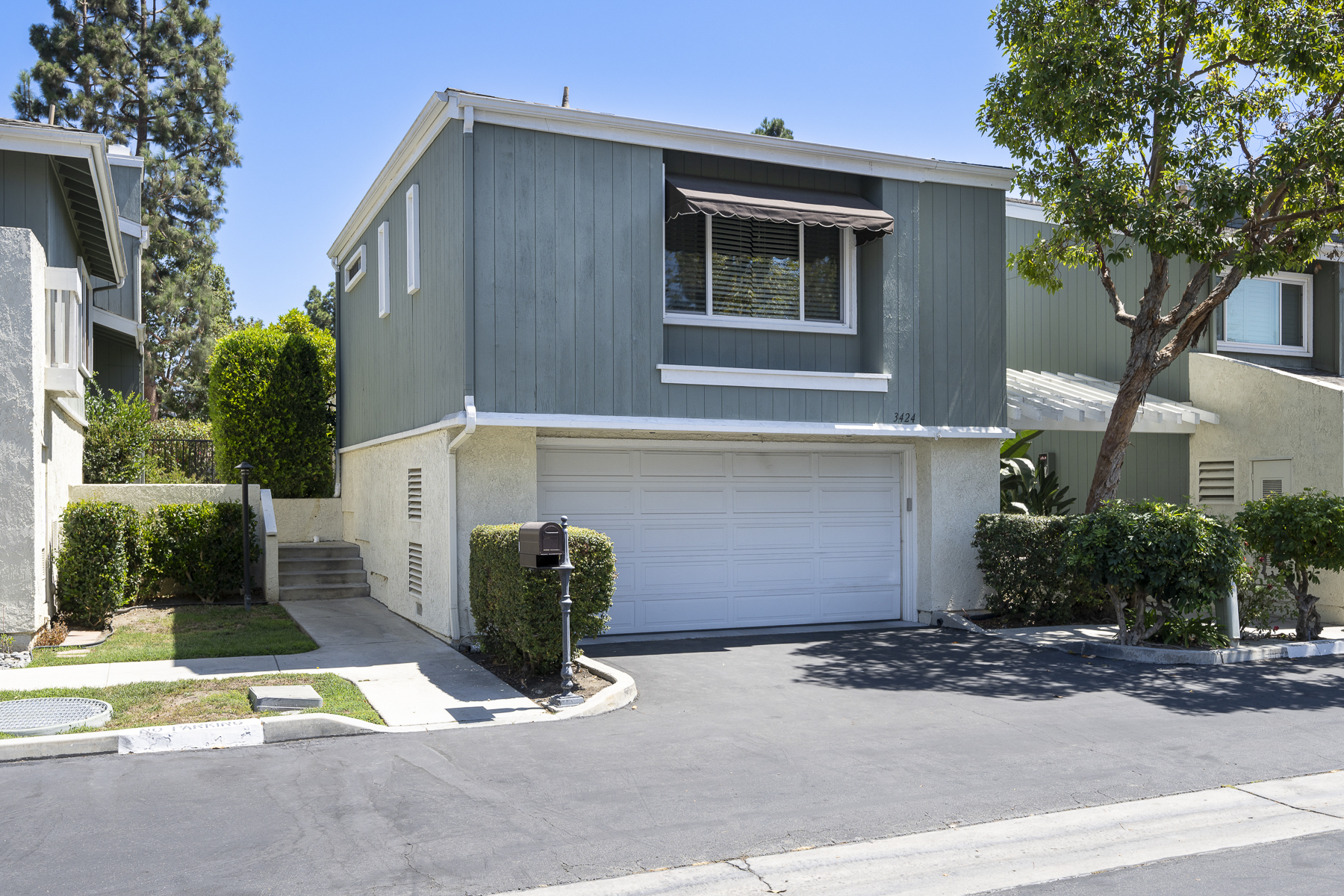 3424 Pinebrook Costa Mesa CA 92626: Exterior shot with stairs on left side of house.