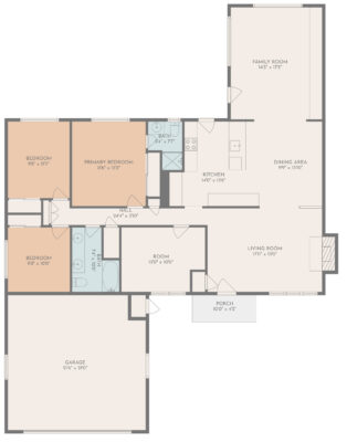 1702 Shady Brook Dr Fullerton CA 92831-Floorplan with Dimensions