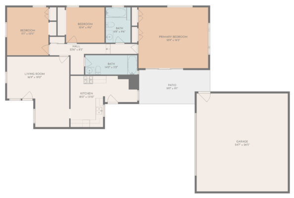 11708 Pruess Ave Downey CA 90241-Floorplan with Dimensions