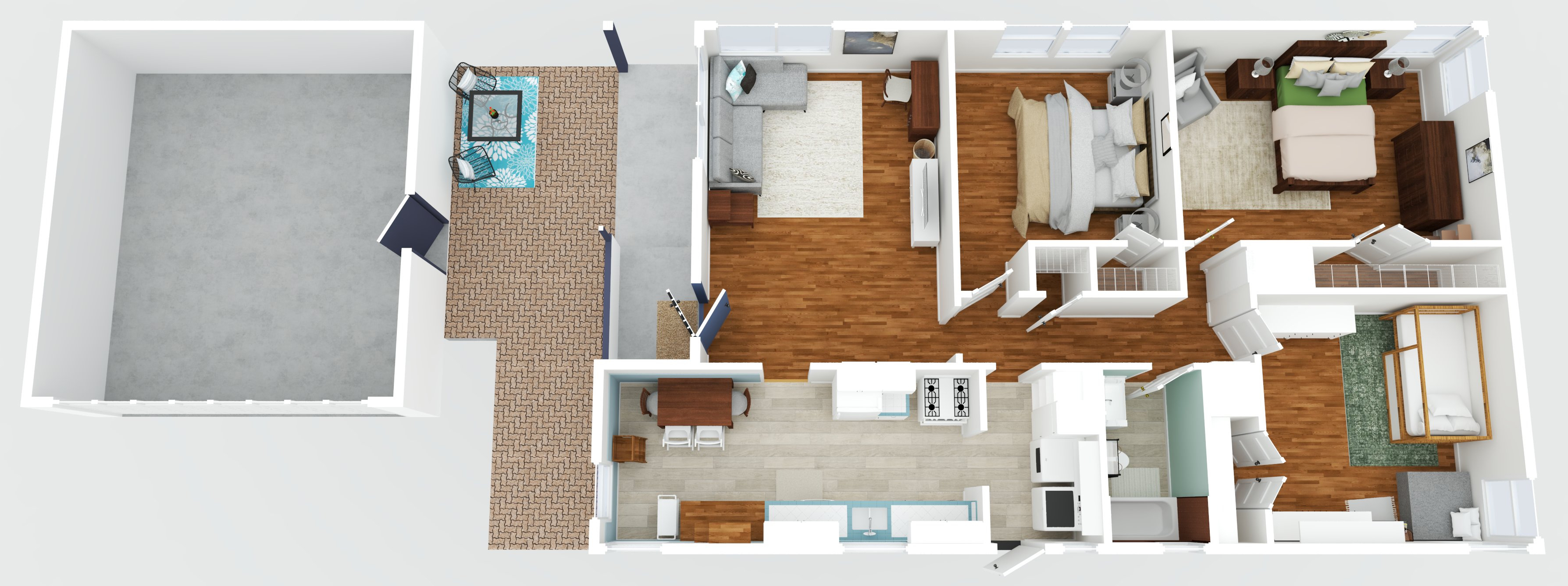 1910 W Chapman-3D Floor Plan